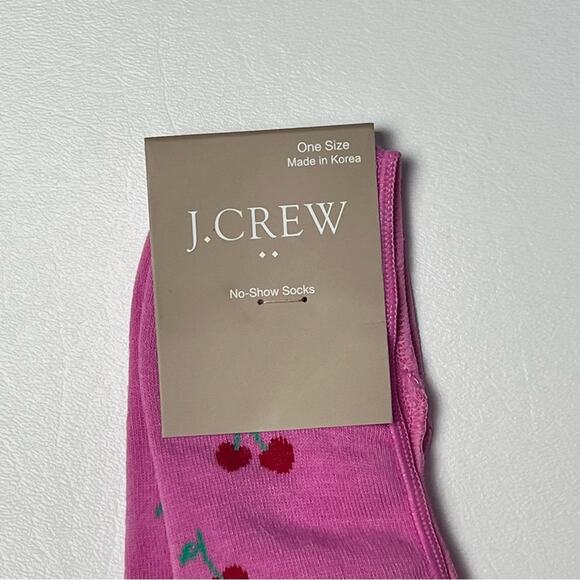 J.Crew Womens Heart and Cherries No Show Ankle Socks  New with tag - Picture 3 of 11